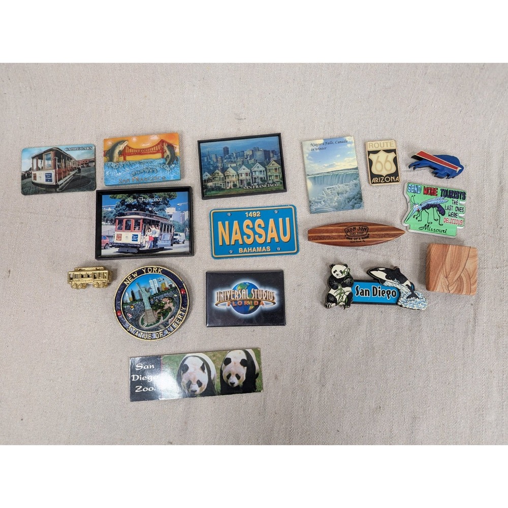 Souvenir Magnet Lot San Francisco New York Universal Studios Ron Jon 15pc